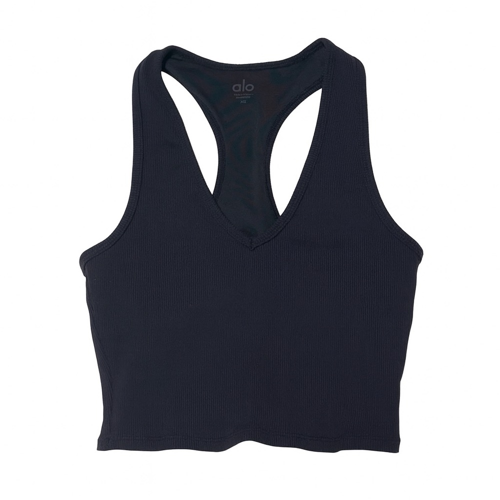 ALO Goddess Ribbed Cropped Racerback Tank - Picture 2 of 6